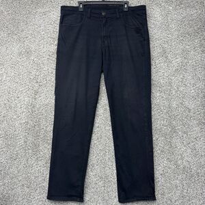 Straight Down Chino Pants Mens Size 38x32 Black 5 Pocket Stretch Made In The USA